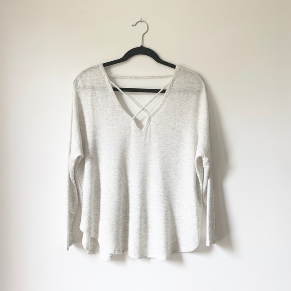 Heathered Criss Cross Front Sweater - Picture 1 of 3